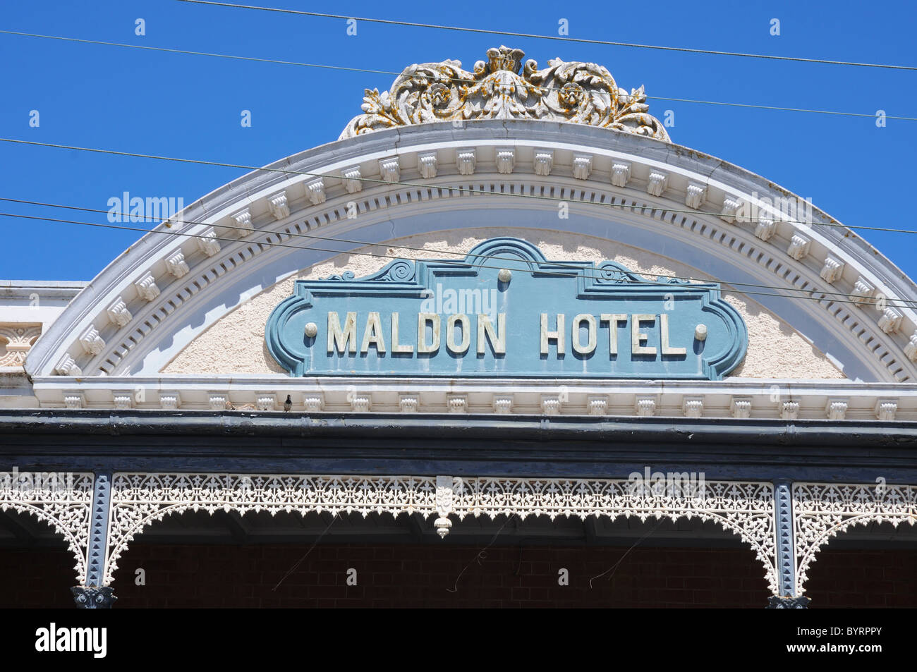 Il Maldon Hotel in goldrush paese di Maldon in Victoria Australia Foto Stock