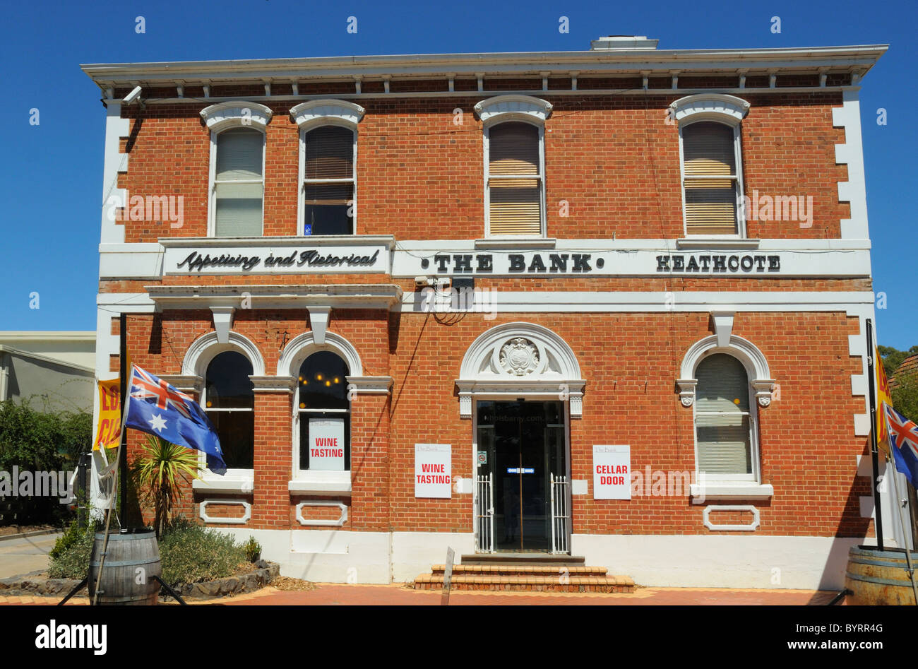 Il vecchio edificio della banca in Heathcote, Victoria Australia Foto Stock