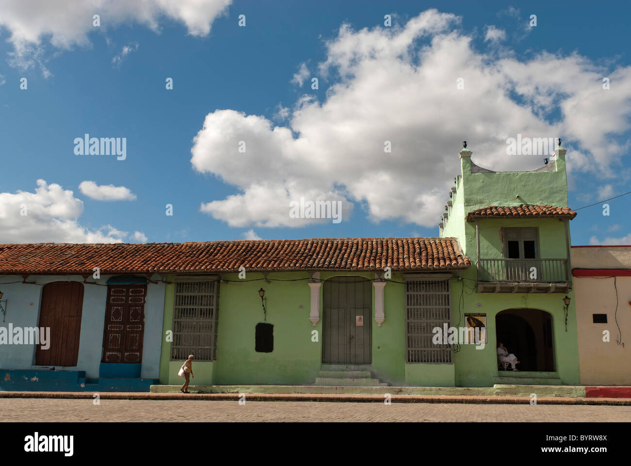 Vista di San Juan de Dios square, Camaguey, Cuba Foto Stock