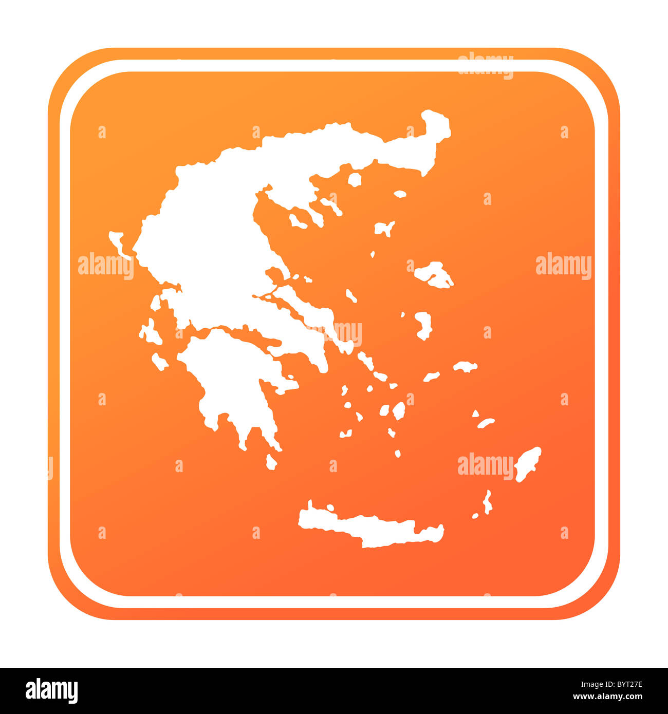 Illustrazione della Grecia pulsante mappa; isolati su sfondo bianco. Foto Stock