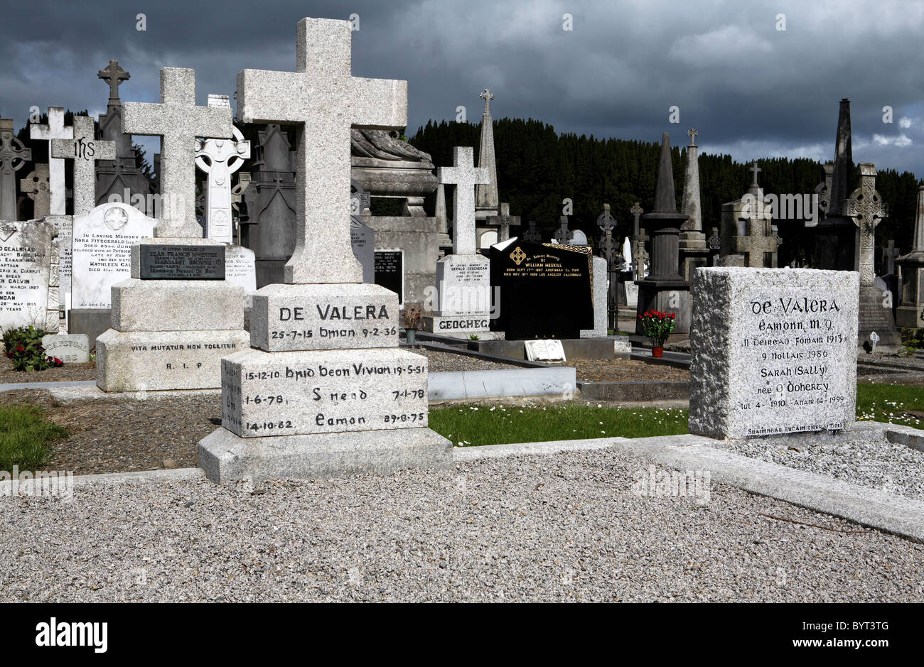 Eamon De Valera tomba nel cimitero di Glasnevin Dublin Foto Stock