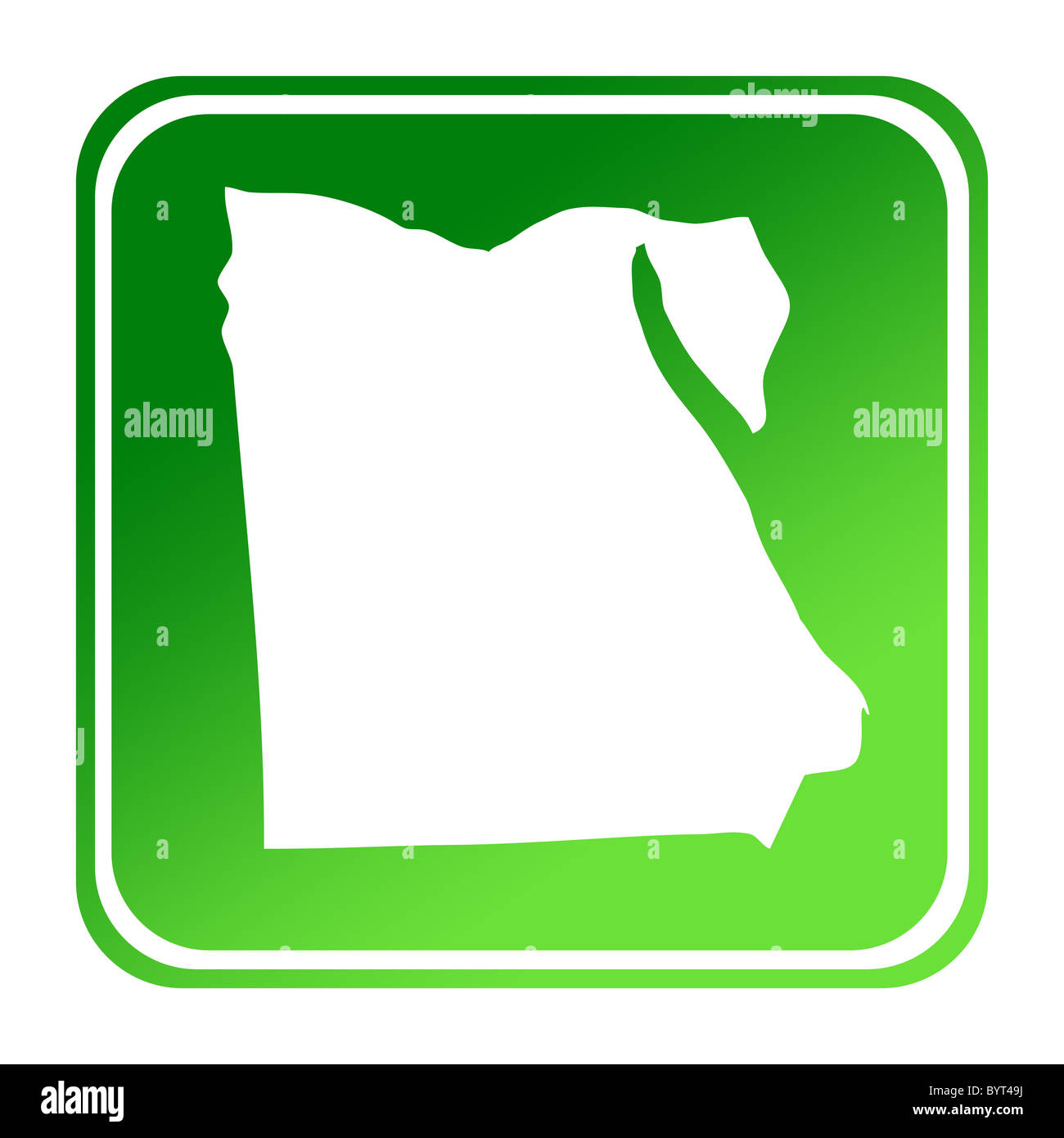 Egitto pulsante mappa di gradiente verde; isolato su sfondo bianco con percorso di clipping. Foto Stock