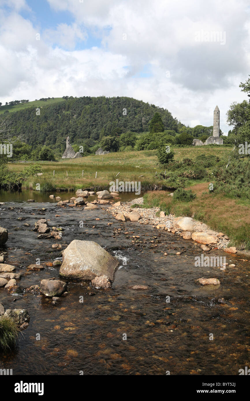 Città monastica Glendalough Foto Stock