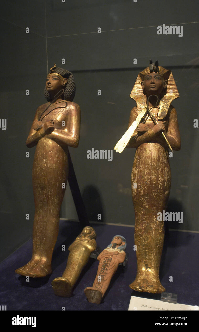 Arte Egizia Statuette dalla tomba di Tutankhamon. Nuovo Regno. Museo di Luxor. Foto Stock