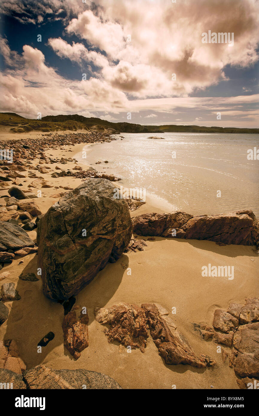 Uig sabbie o traigh Uuige, isola di Lewis, Ebridi Esterne, Western Isles, Scotland, Regno Unito Foto Stock