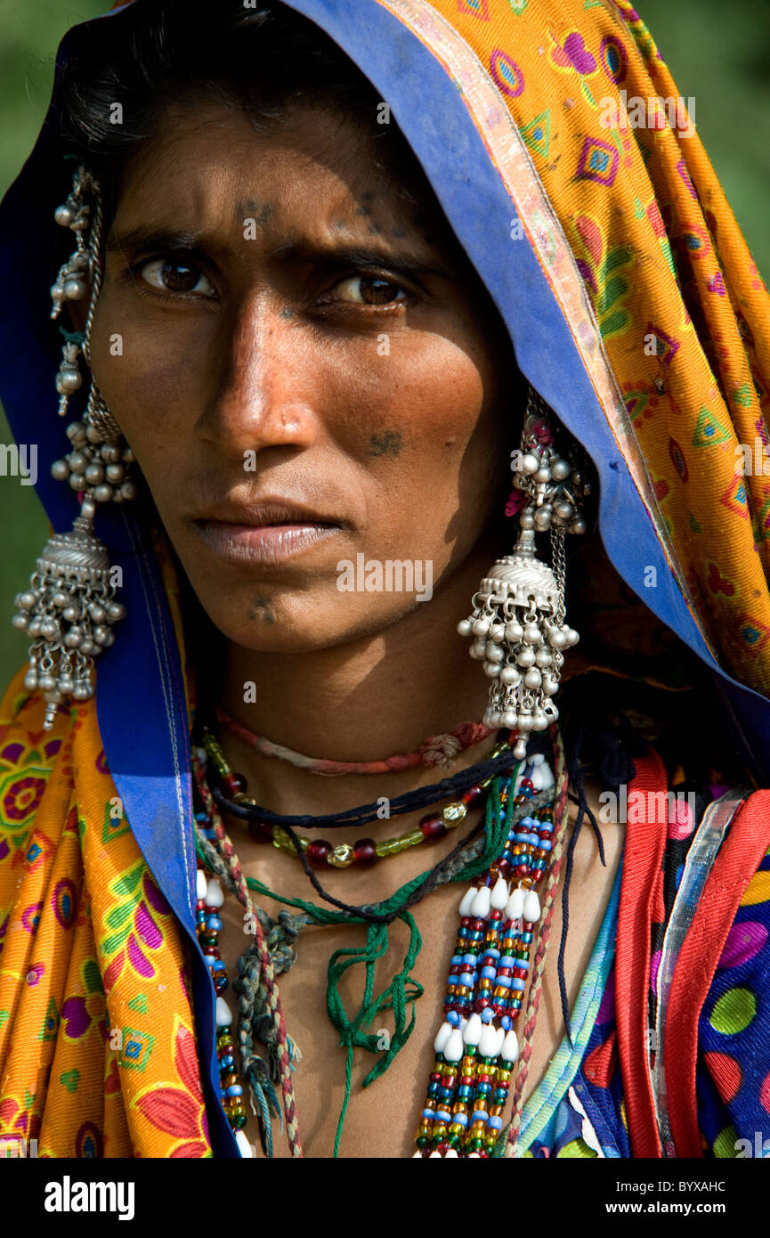 MIR tribeswoman nomadi Dasada India Foto Stock