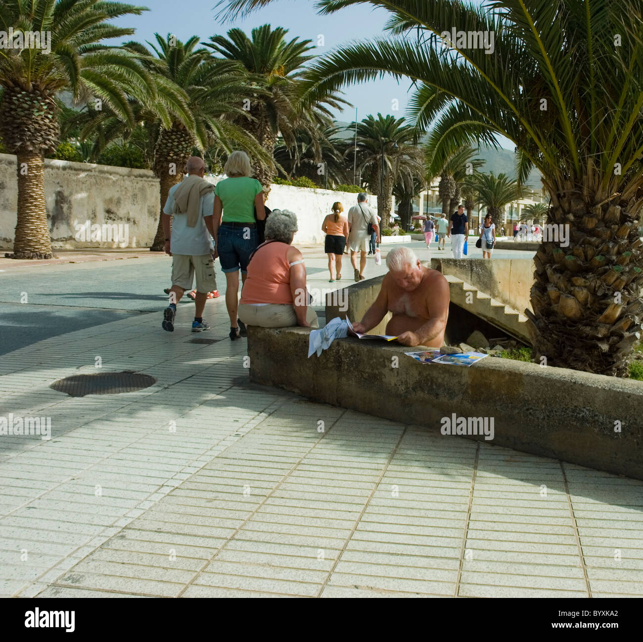 Vacanze a Tenerife.obesità seniors Foto Stock