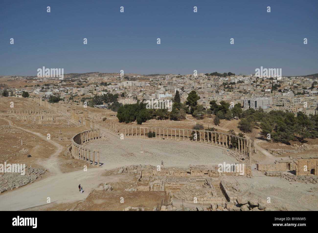 Jerash, Giordania: il foro ovale Foto Stock