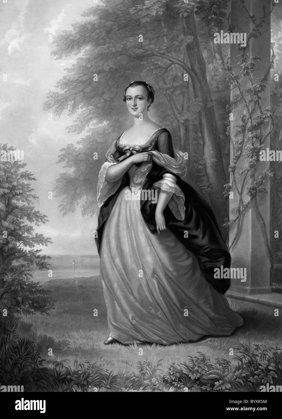Martha Washington, moglie del Generale e il Presidente George Washington Foto Stock