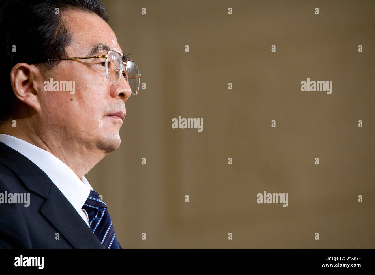 Il presidente cinese Hu Jintao alla Casa Bianca. Foto Stock