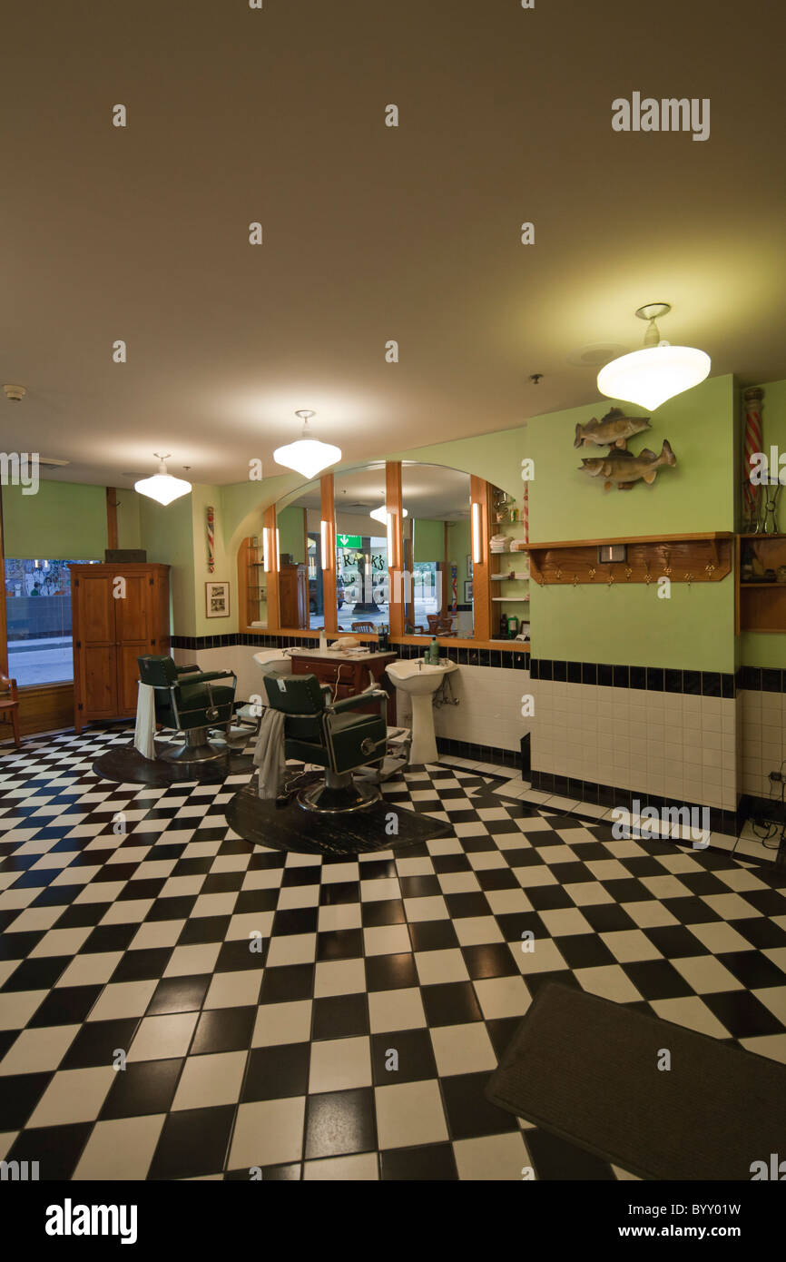 Barbiere, Monadnock Building, Chicago, Illinois, Stati Uniti d'America Foto Stock