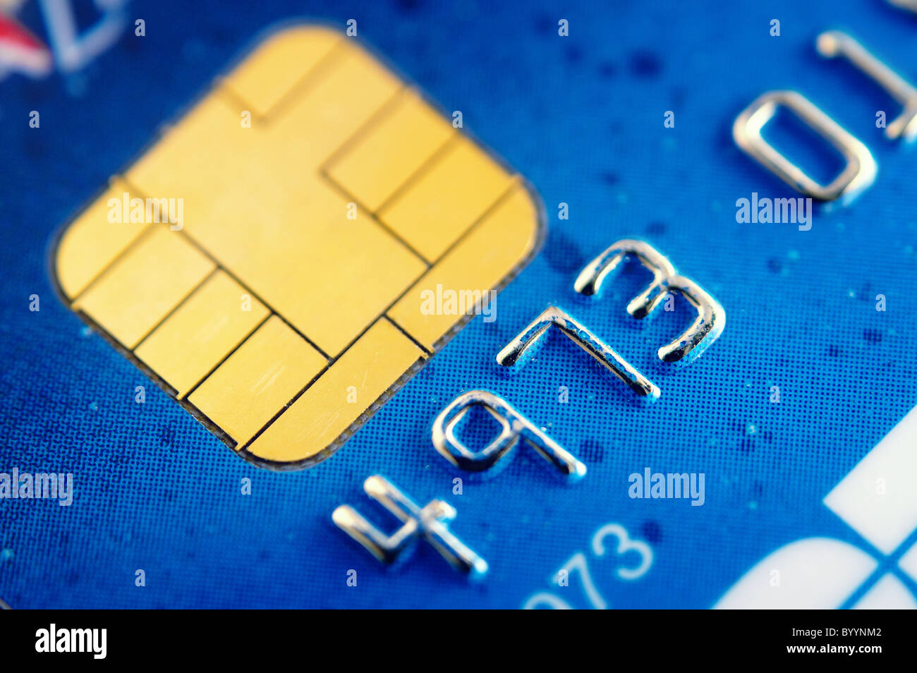 Smart card super macro , carta di credito chip Foto Stock