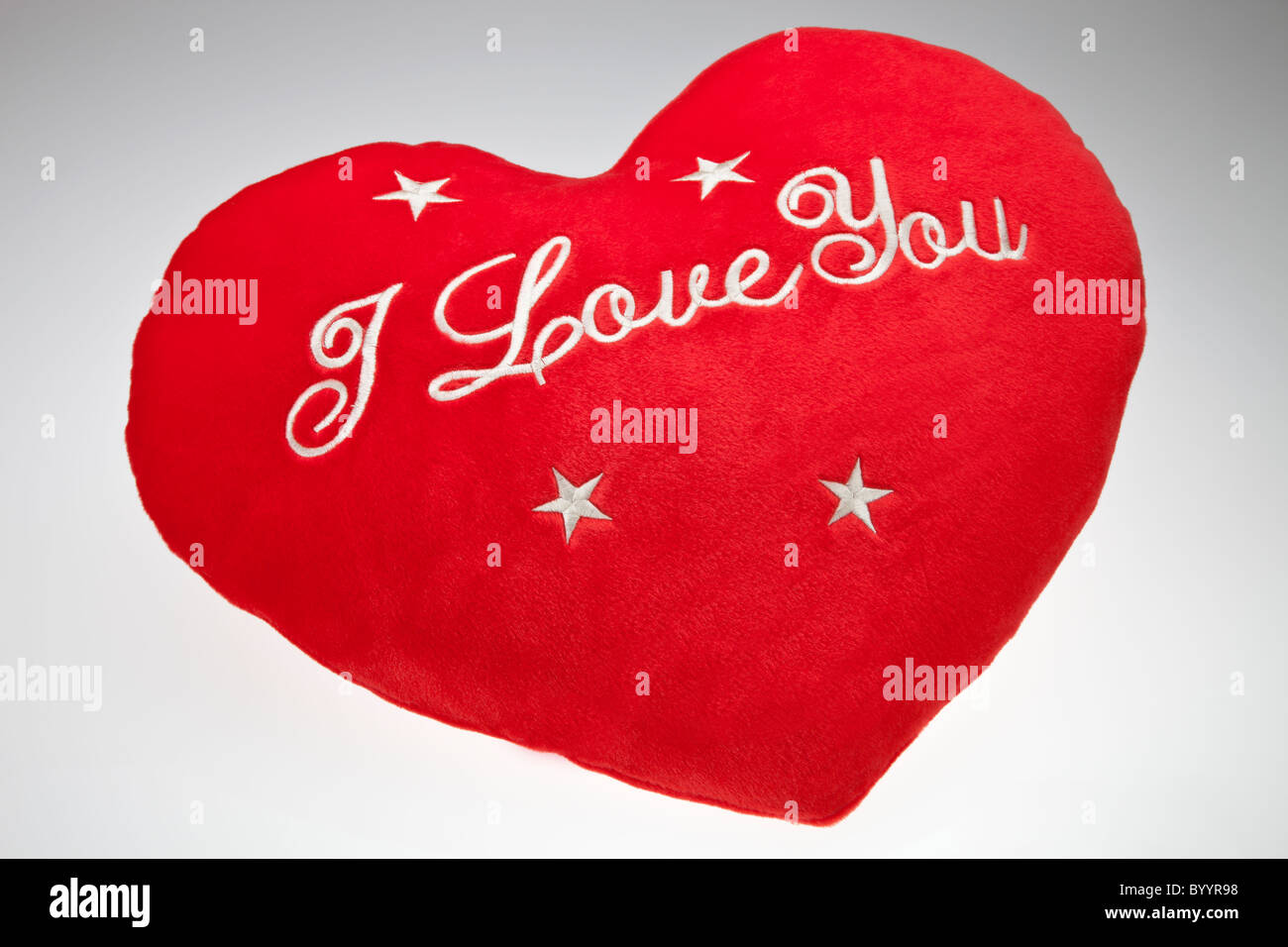 Rosso di San Valentino cuscino w scritte ti amo Foto Stock