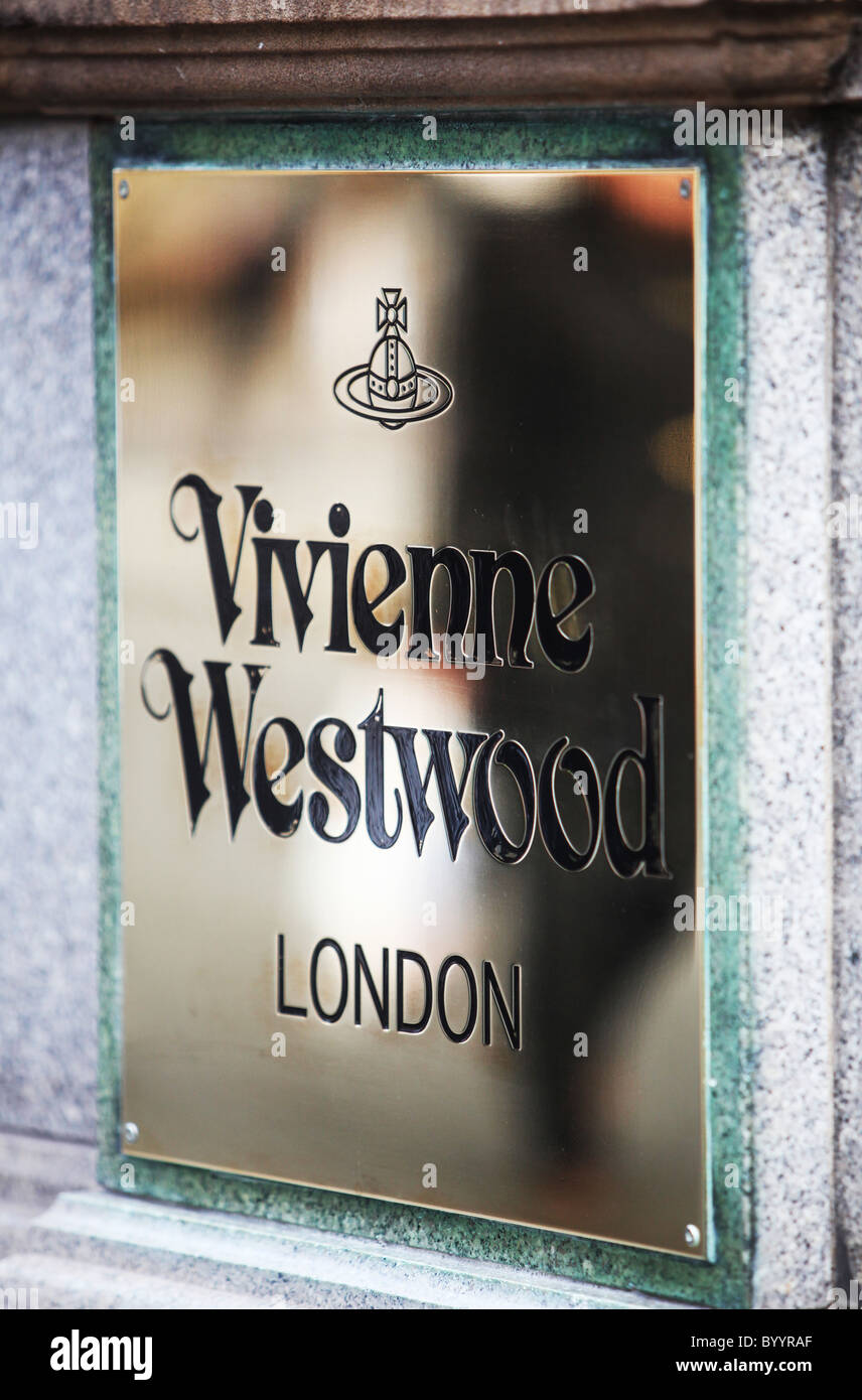 Vivienne Westwood segnaletica in negozio Foto Stock