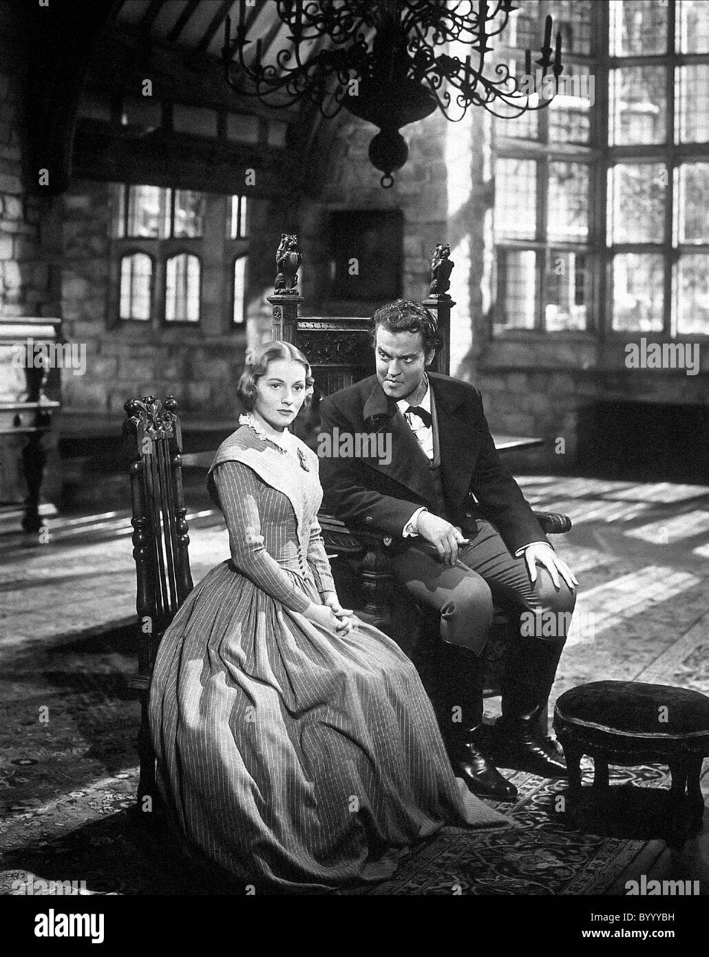 JOAN FONTAINE, Orson Welles, Jane Eyre, 1943 Foto Stock