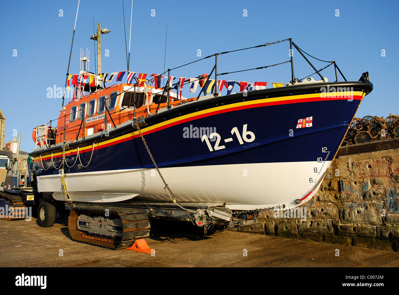 Grazia R.N.L.B Darling Seahouses Northumberland. Foto Stock