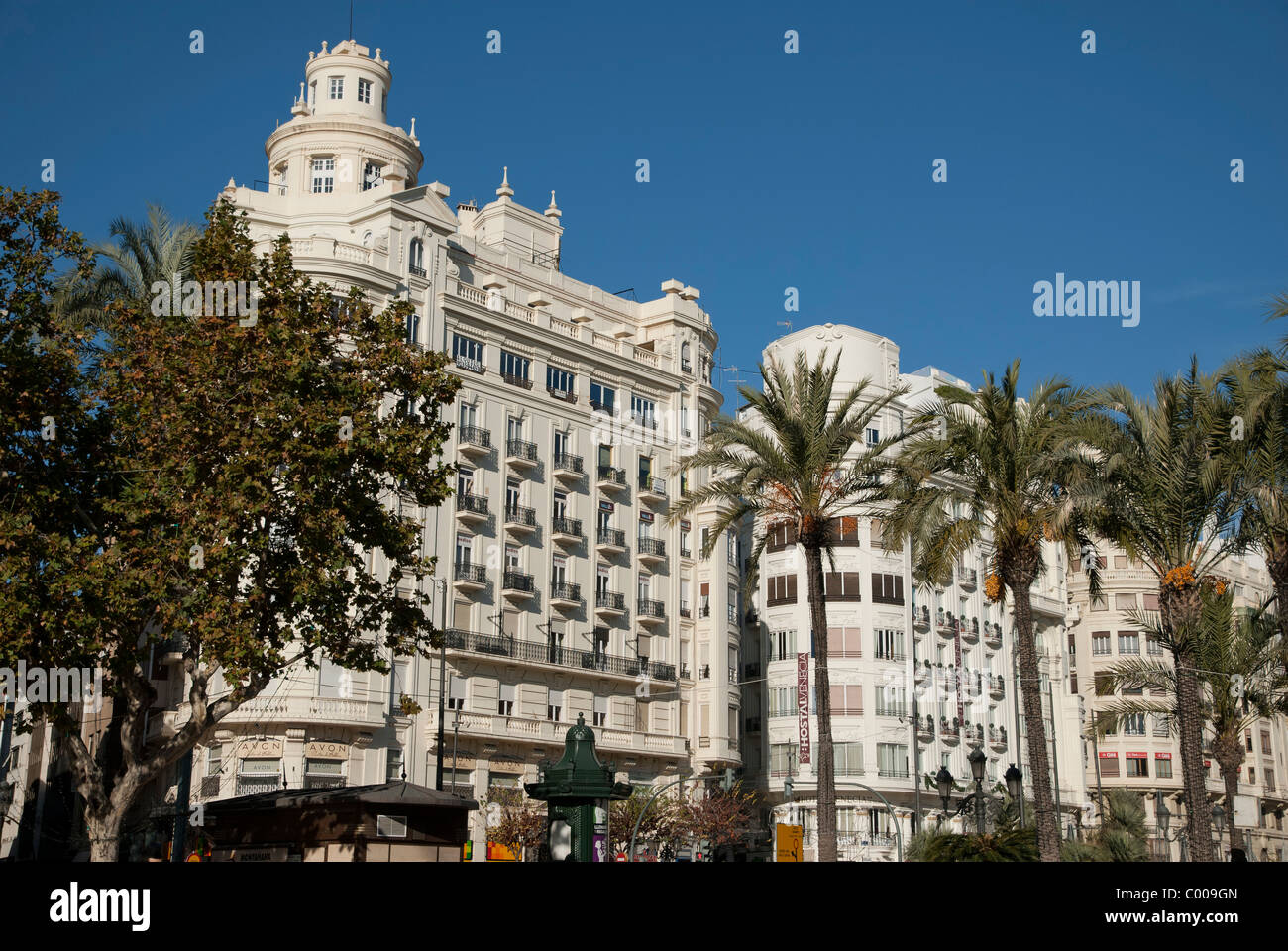 City Hall Plaza del Ayuntamiento Valencia Spagna Foto Stock