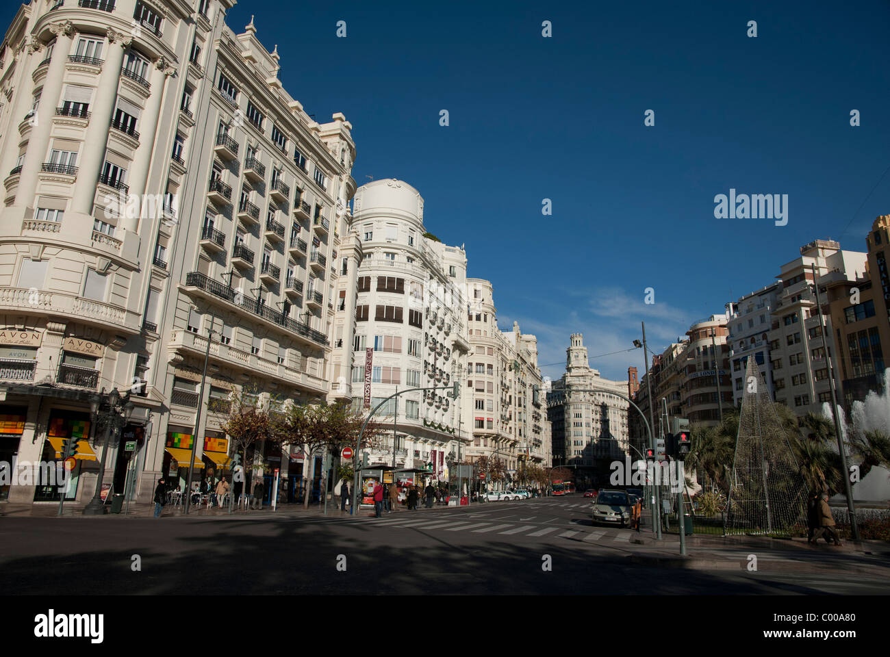 City Hall Plaza del Ayuntamiento Valencia Spagna Foto Stock
