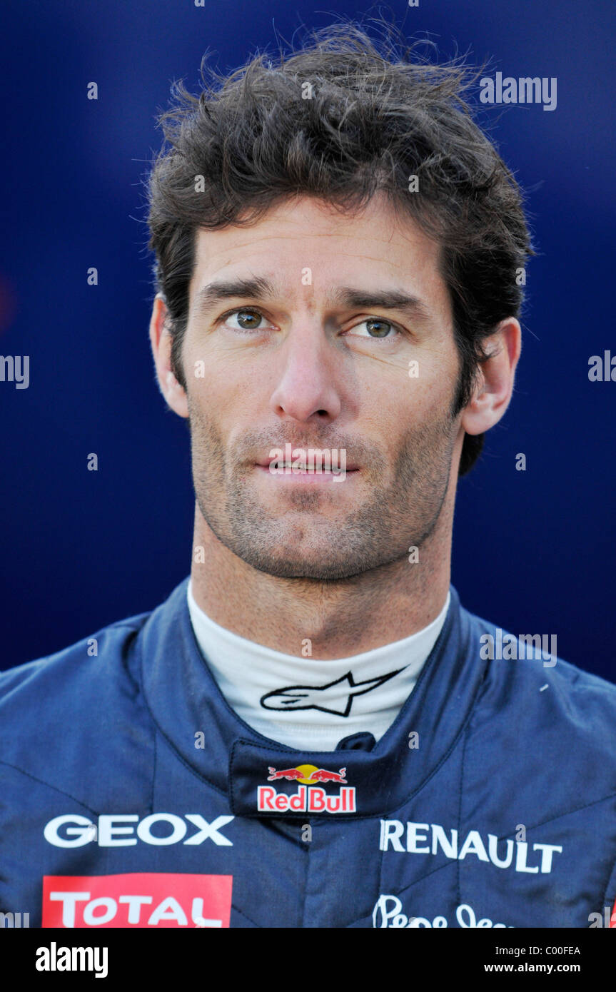 Ritratto di pilota di Formula Uno Mark Webber (AUS), la Red Bull Racing Foto Stock