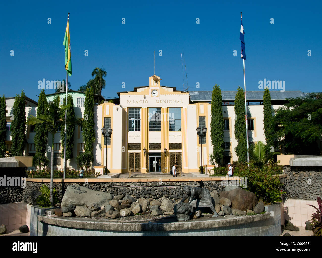 Honduras. San Pedro Sula. Central Park e Municipio. Foto Stock