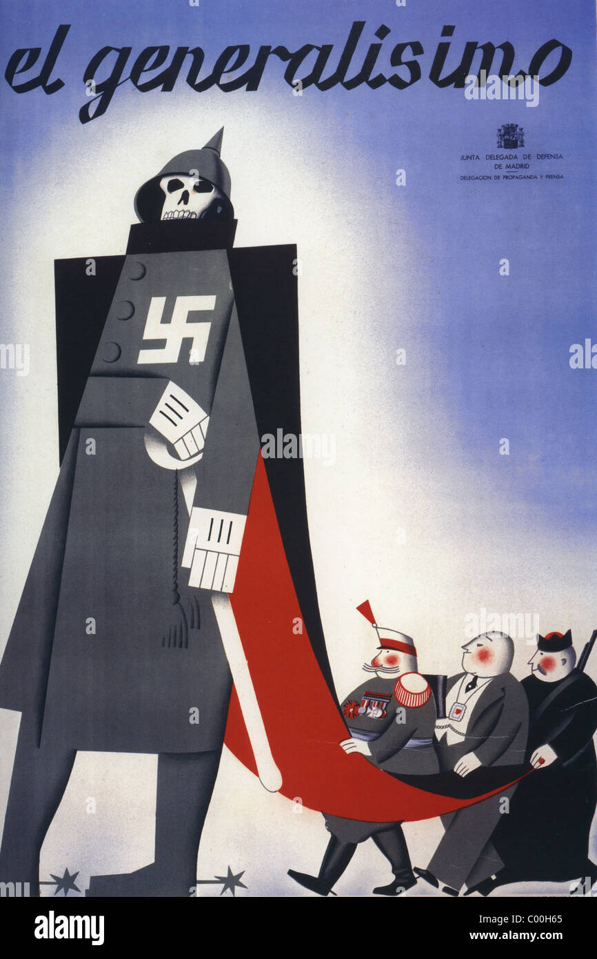 Guerra civile spagnola poster 1936 pubblicato da anti-Franco della giunta militare per la difesa di Madrid Foto Stock