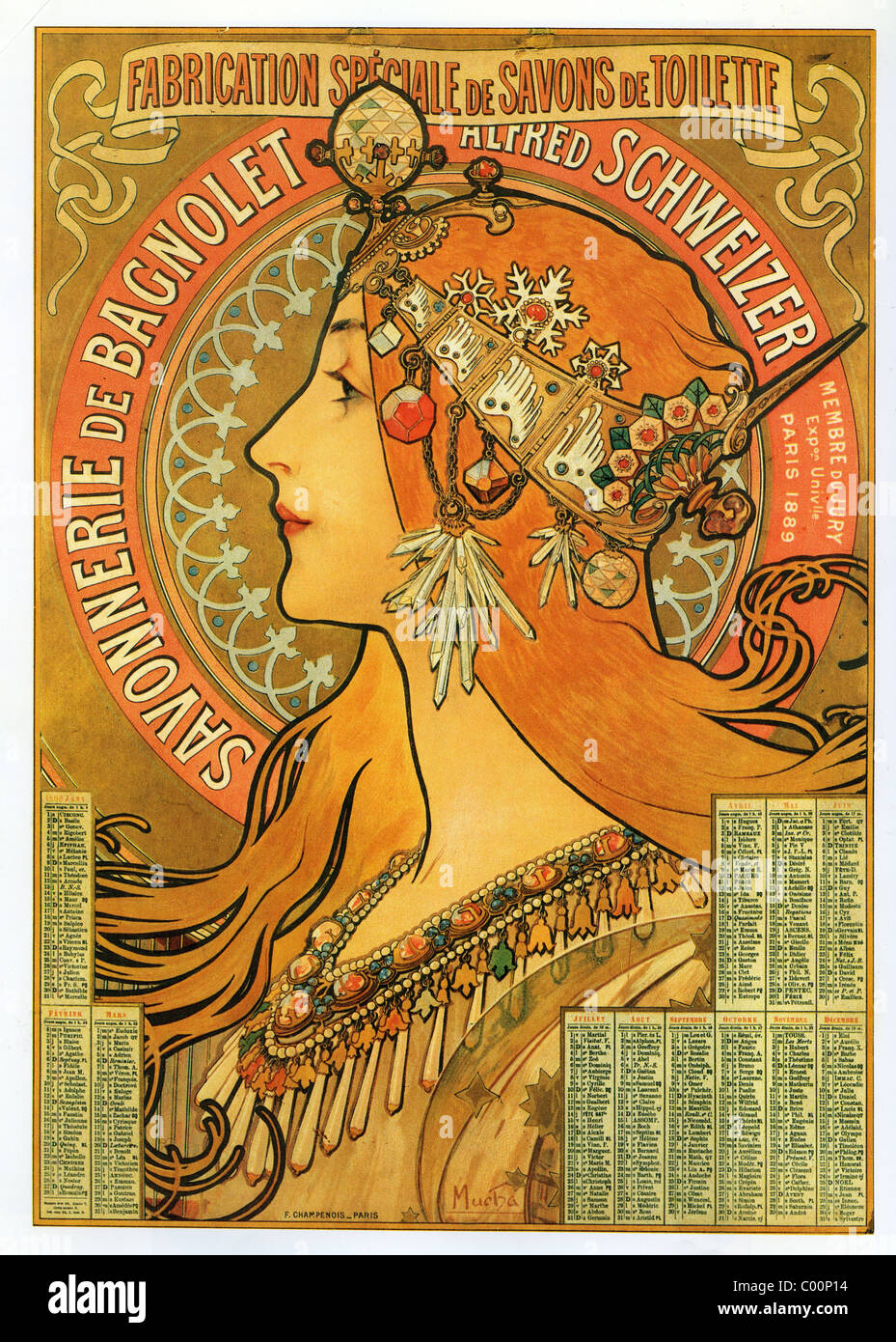 Alphonse Mucha (Alfons Maria) 1860 - 1939 Savonnerie de Bagnolet Foto Stock