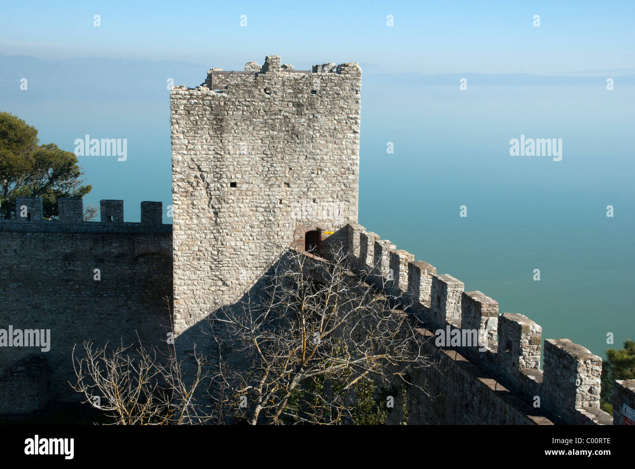 Castiglione del Lago sul lago Trasimeno - Castello medievale - Umbria, Italia Foto Stock