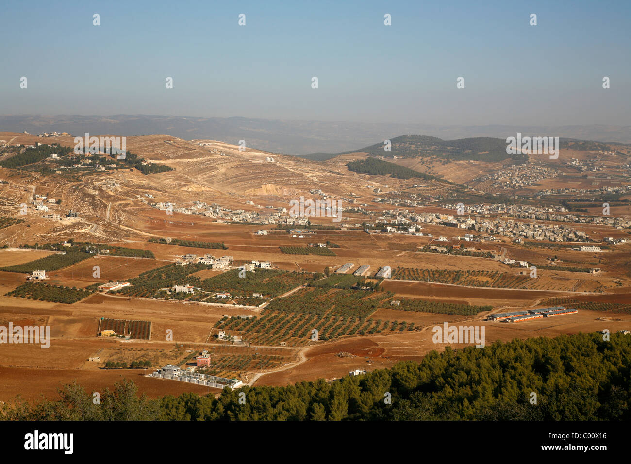 Tipico paesaggio nel nord del paese nei pressi di Ajloun, Giordania. Foto Stock