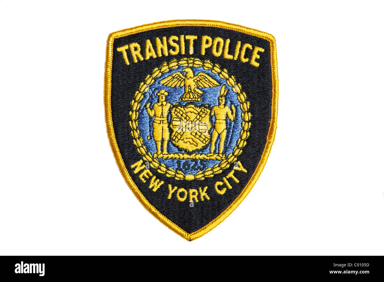 New York City di transito patch di polizia Foto Stock