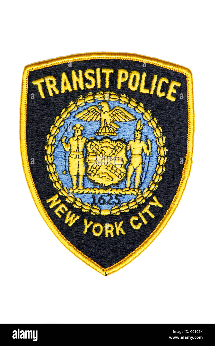 New York City di transito patch di polizia Foto Stock
