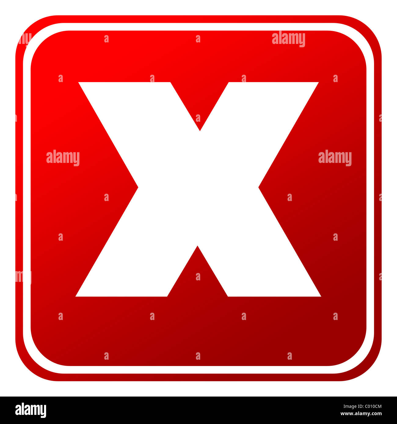 La croce rossa pulsante mark isolati su sfondo bianco. Foto Stock