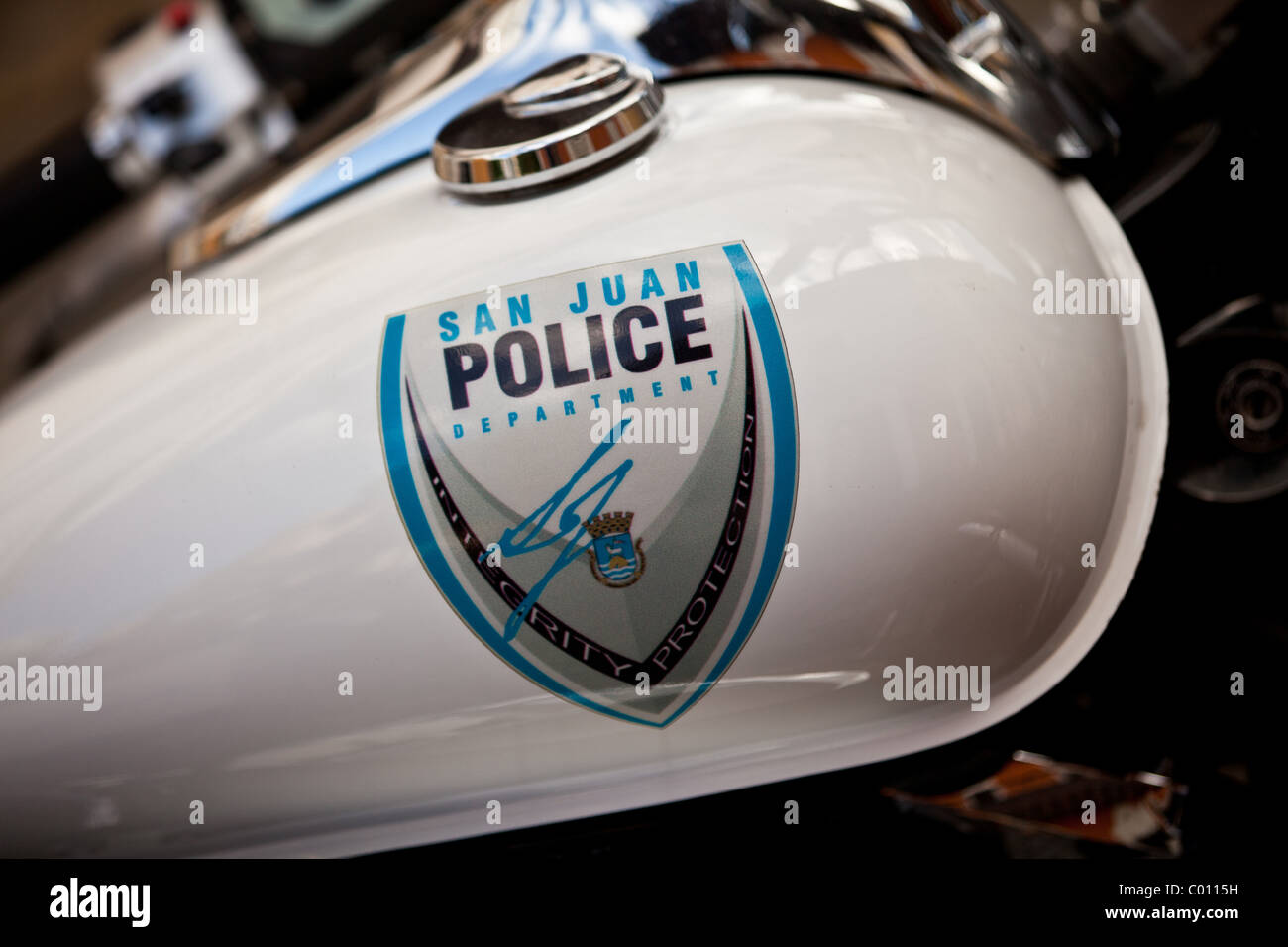 San Juan polizia moto San Juan, Puerto Rico Foto Stock