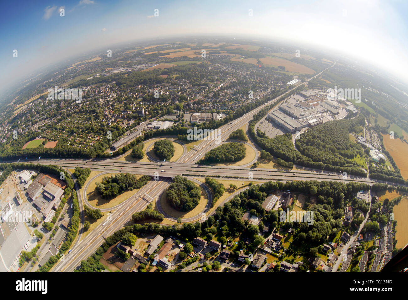 Vista aerea, RUHR.2010 Azione still-life sulla A 40, Bochum, la zona della Ruhr, Renania settentrionale-Vestfalia, Germania, Europa Foto Stock