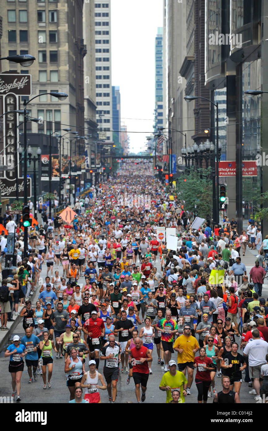 Chicago Mezza Maratona di Chicago, Illinois, Stati Uniti d'America, STATI UNITI D'AMERICA Foto Stock