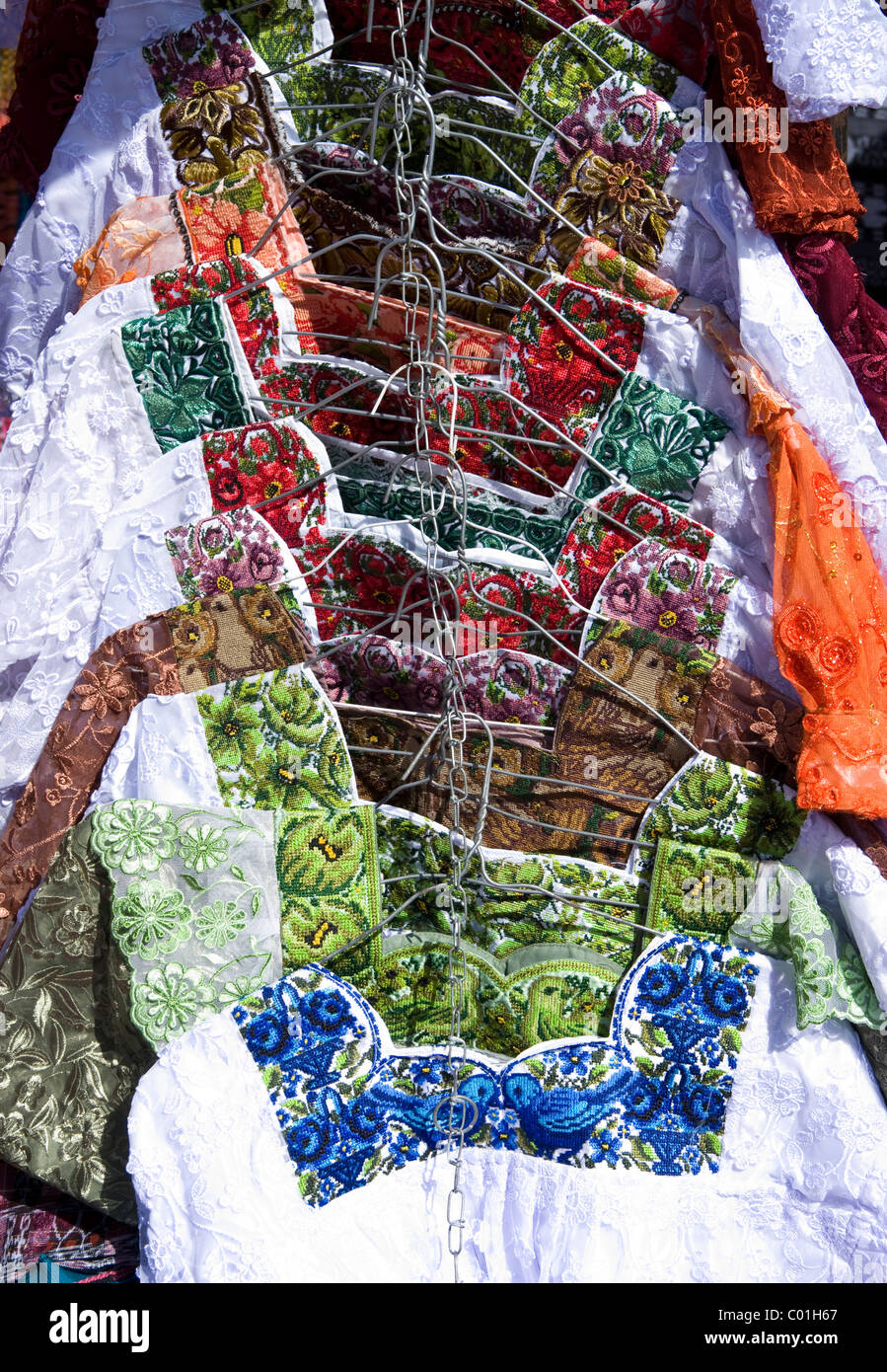 Guatemala. Artigianato tradizionale. Tessuti. Foto Stock