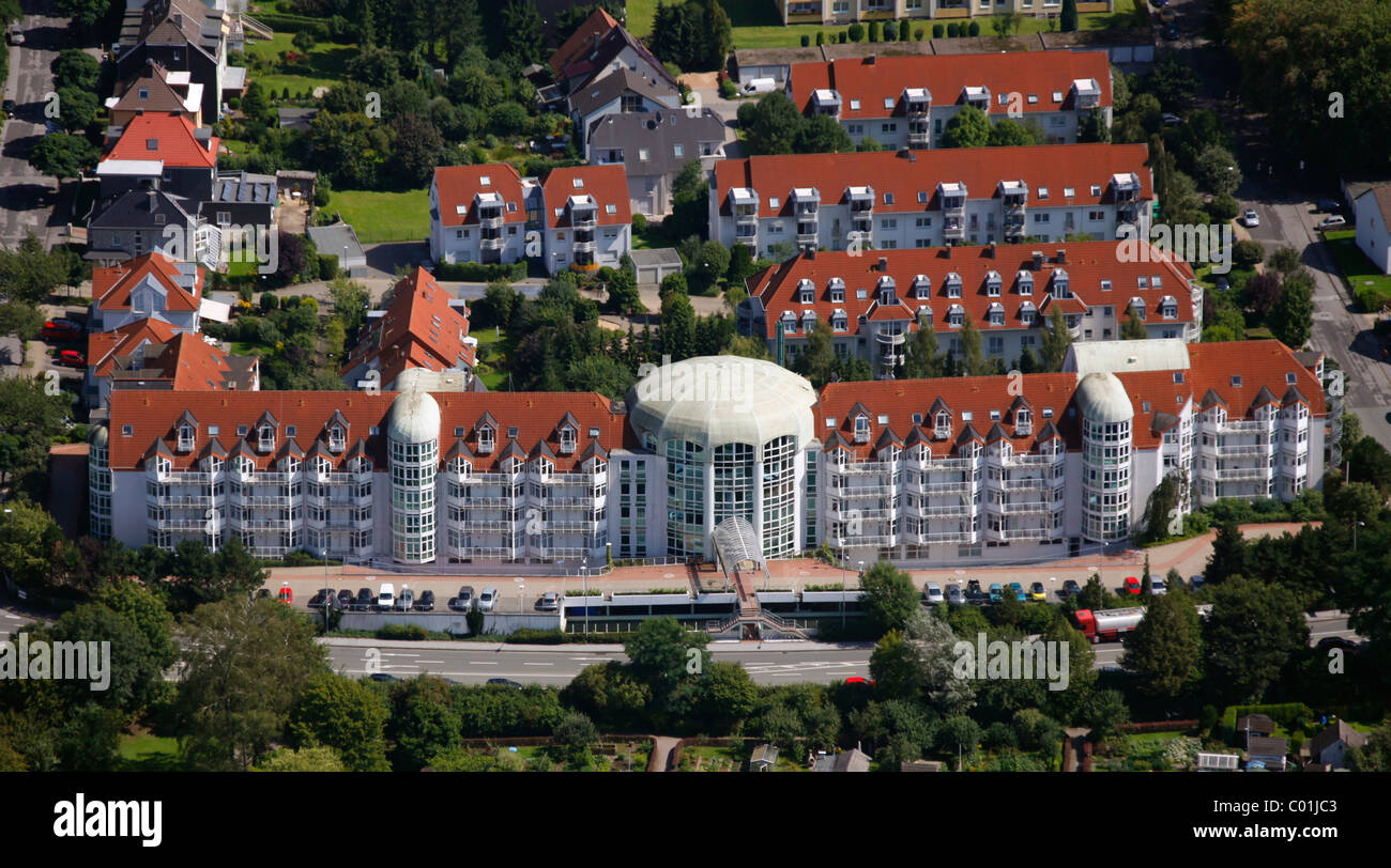Vista aerea, Curanum Westfalen GmbH, Am Ochsenkamp casa di riposo, Schwelm, Renania settentrionale-Vestfalia, Germania, Europa Foto Stock