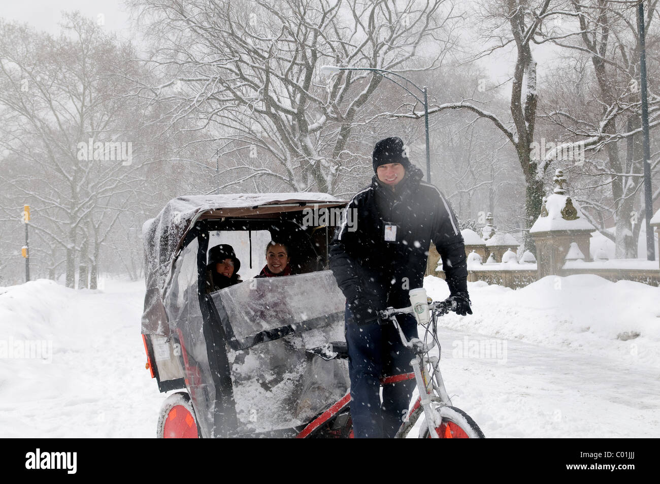 Central Park, Manhattan, tempesta di neve, Gennaio 25, 2011, New York City Foto Stock