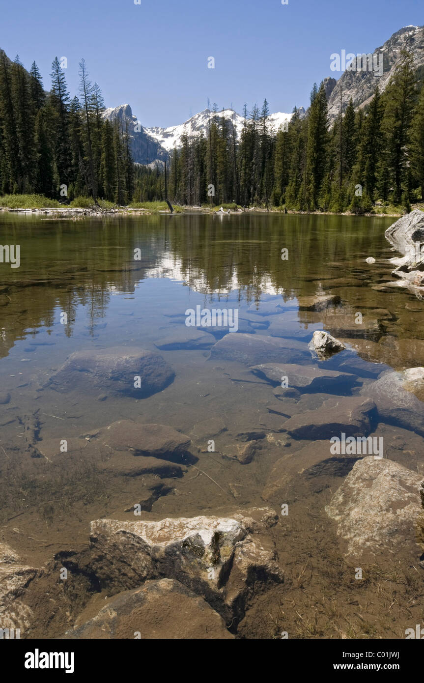 Cascata Creek, Cascade Canyon, il Parco Nazionale del Grand Teton, Wyoming USA, America Foto Stock