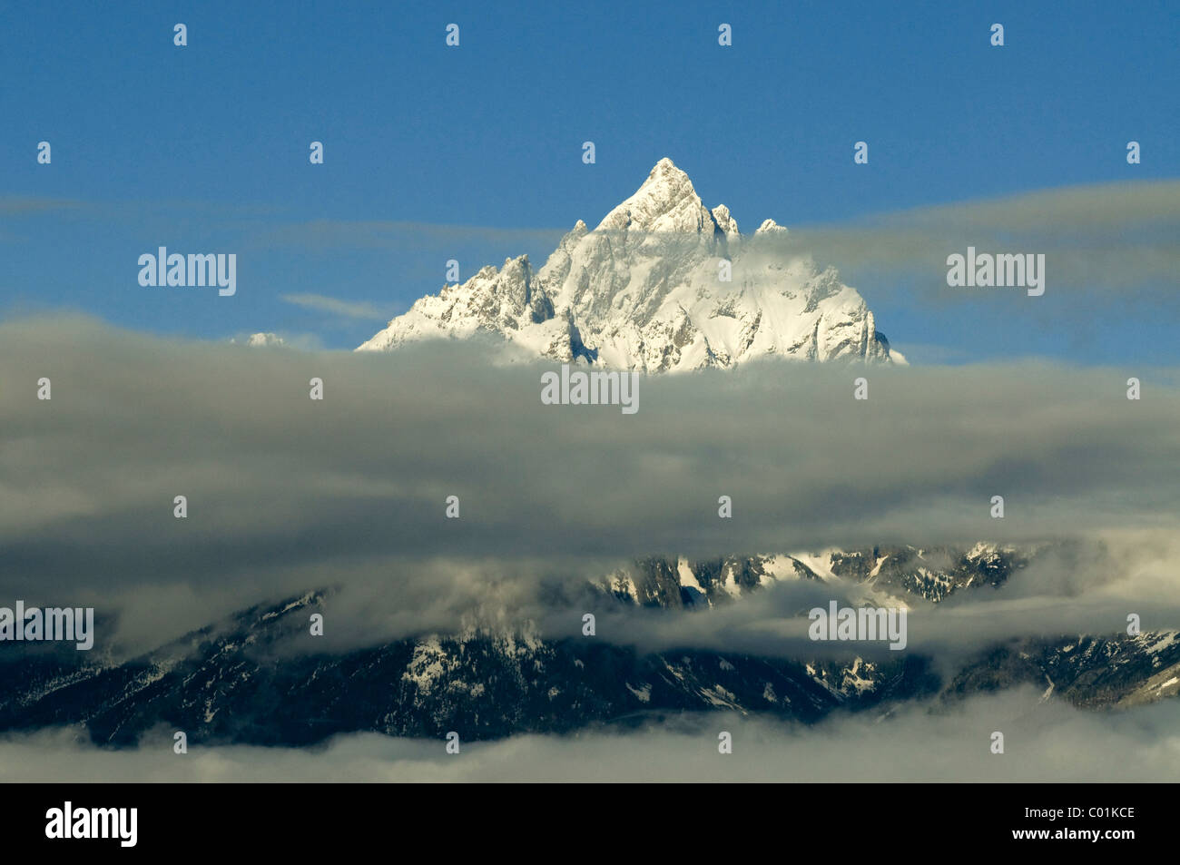 Grand Teton Mountain, 4197m, il Parco Nazionale del Grand Teton, Wyoming USA, America del Nord Foto Stock