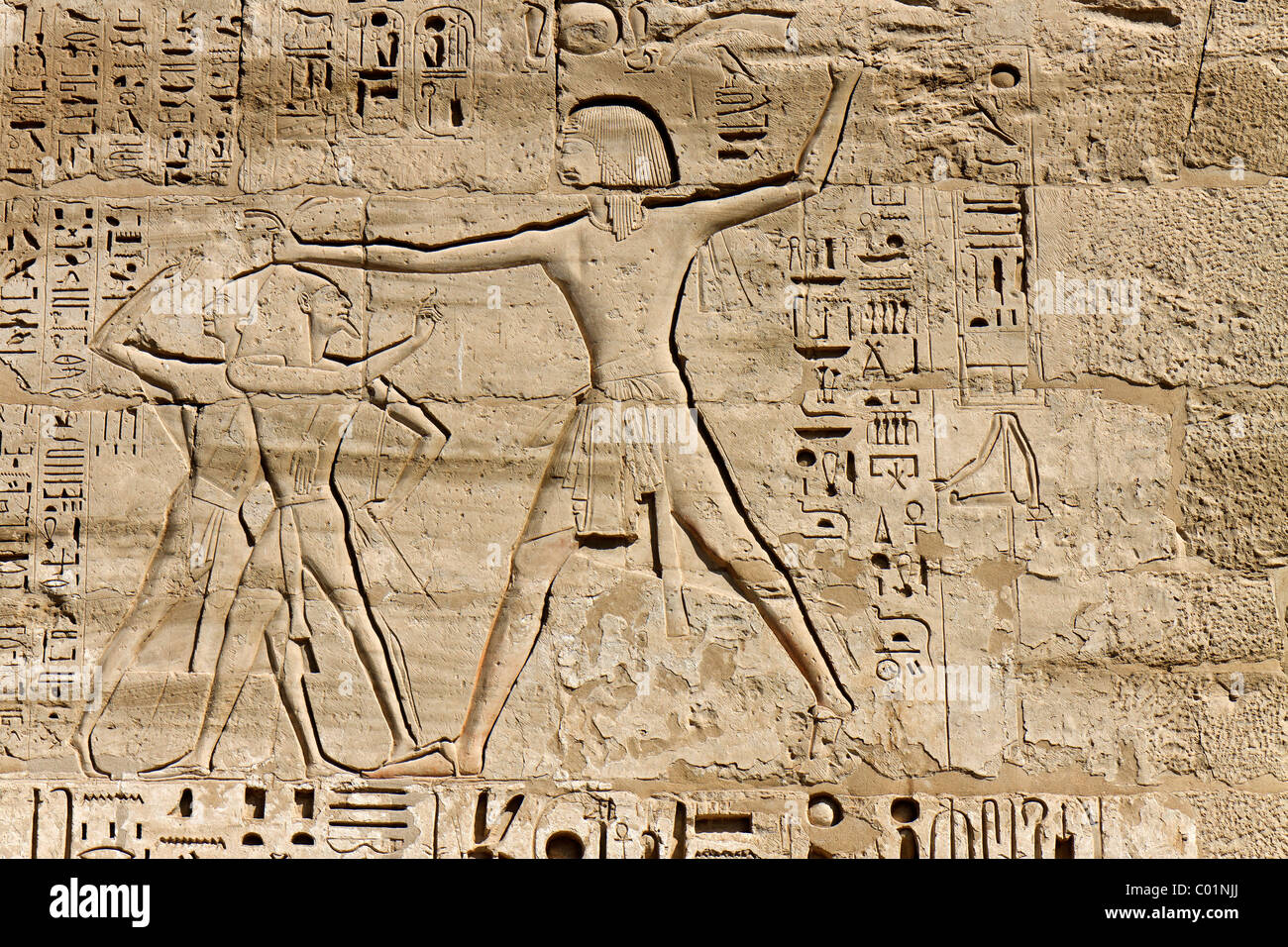 Egitto Medinet Habu placca a muro Foto Stock