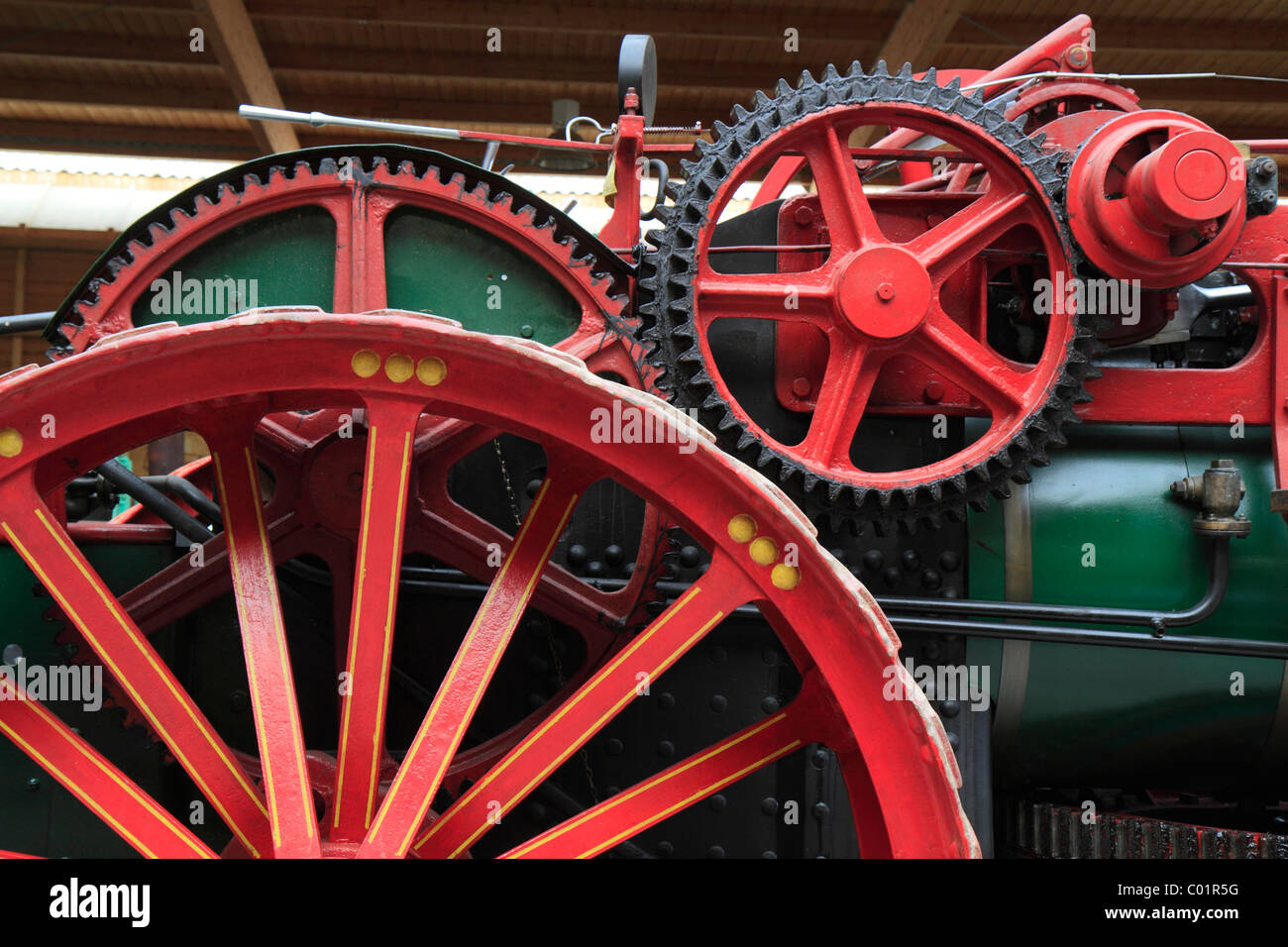 Aratro a vapore locomotiva, fabbricante Ad. Heucke, Gatersleben vicino a Magdeburgo, costruito nel 1911, Deutsches Landwirtschaftsmuseum Foto Stock