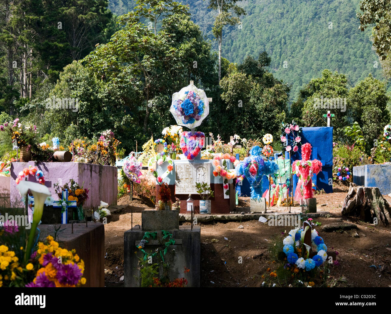 Guatemala. Alta Verapaz. Il cimitero. Foto Stock