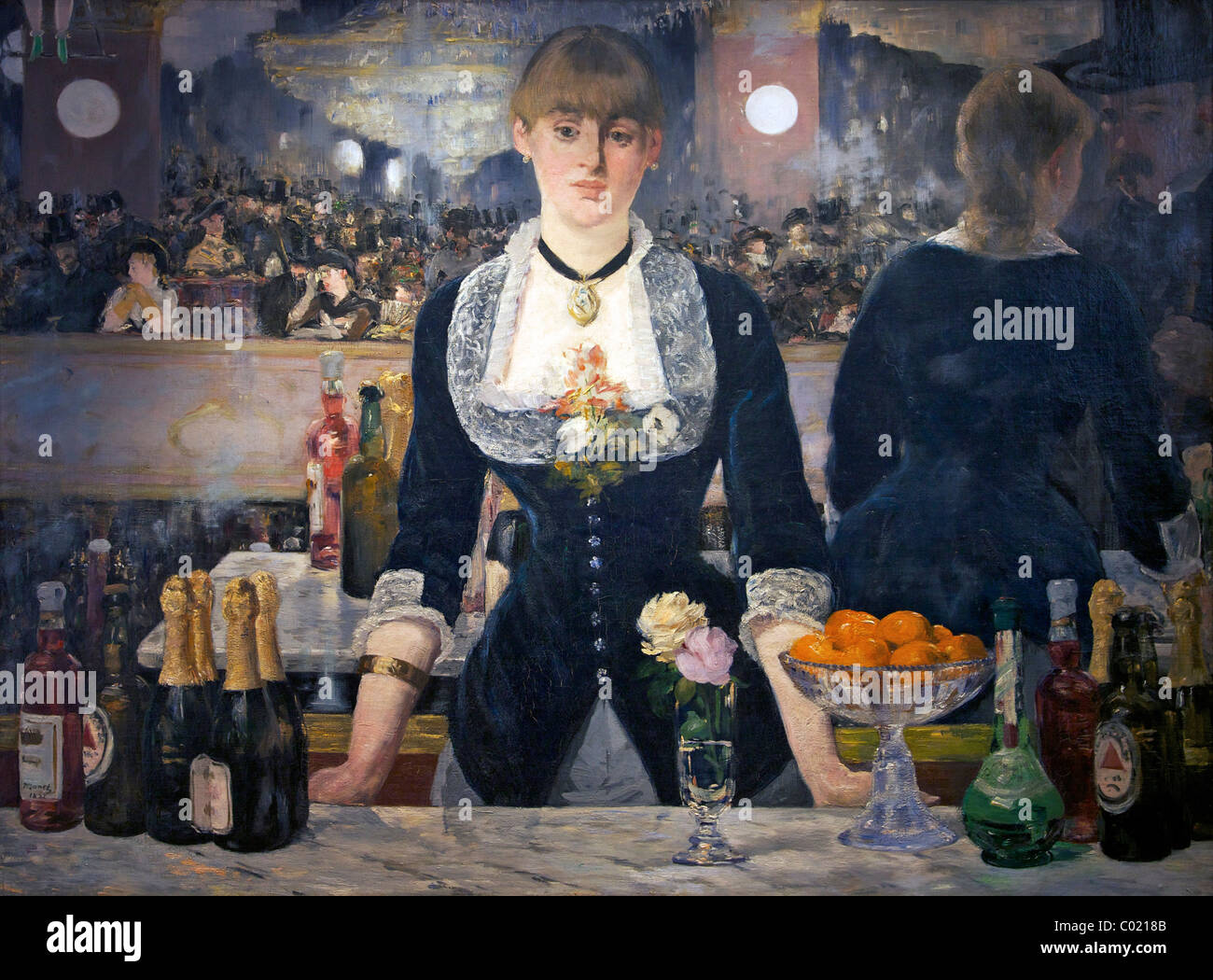 Un bar alle Folies-Bergere, dipinta da Edouard Manet, 1881-1882, Courtauld Gallery, Somerset House, London, England, Regno Unito Foto Stock