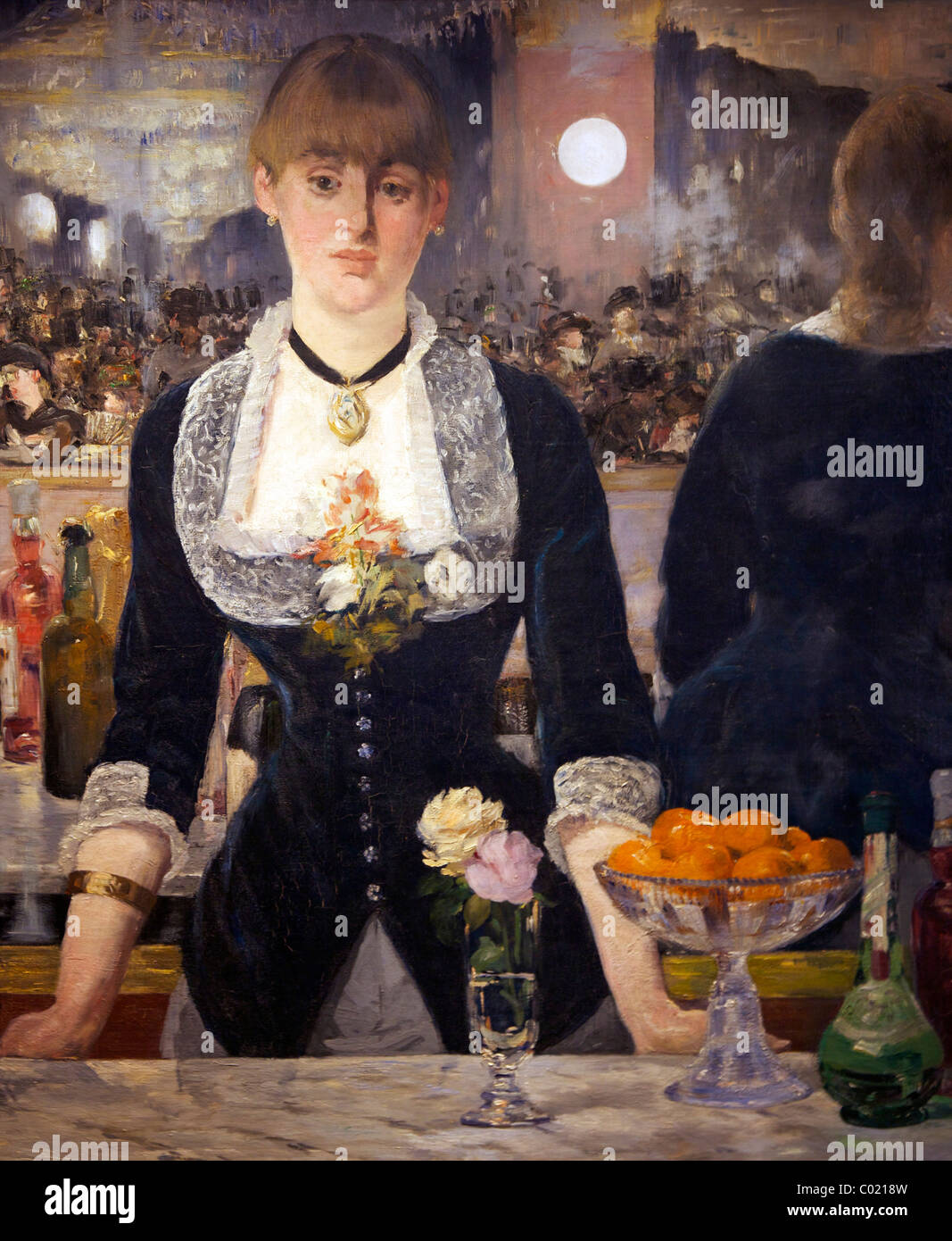 Dettaglio di un bar alle Folies-Bergere, dipinta da Edouard Manet, 1881-1882, Courtauld Gallery, Somerset House, Londra, Inghilterra Foto Stock