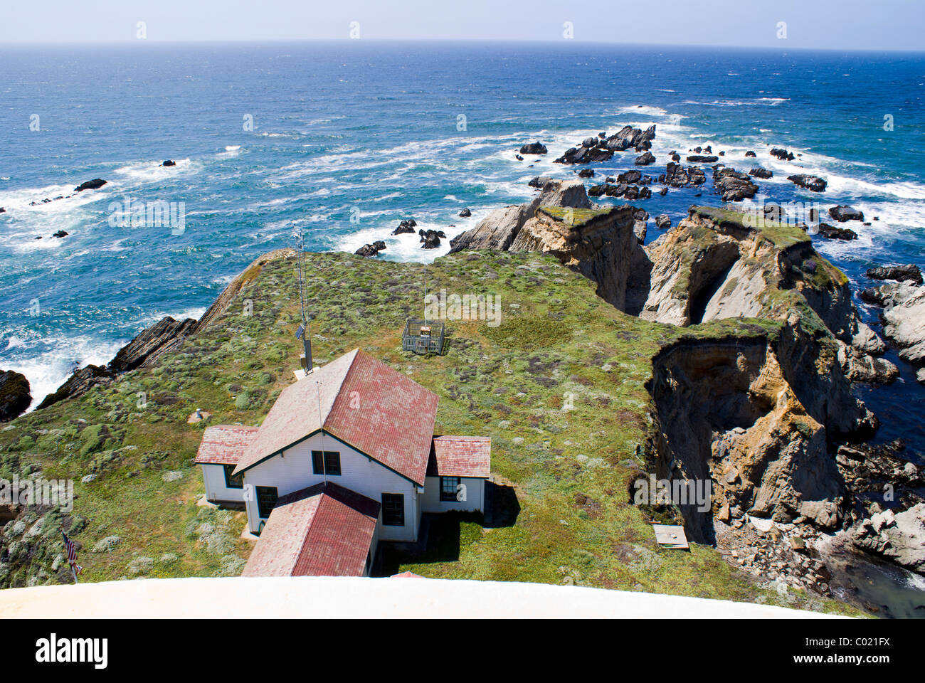 Vista dal punto Arena Lighthouse. Mendocino County, California, Stati Uniti d'America Foto Stock