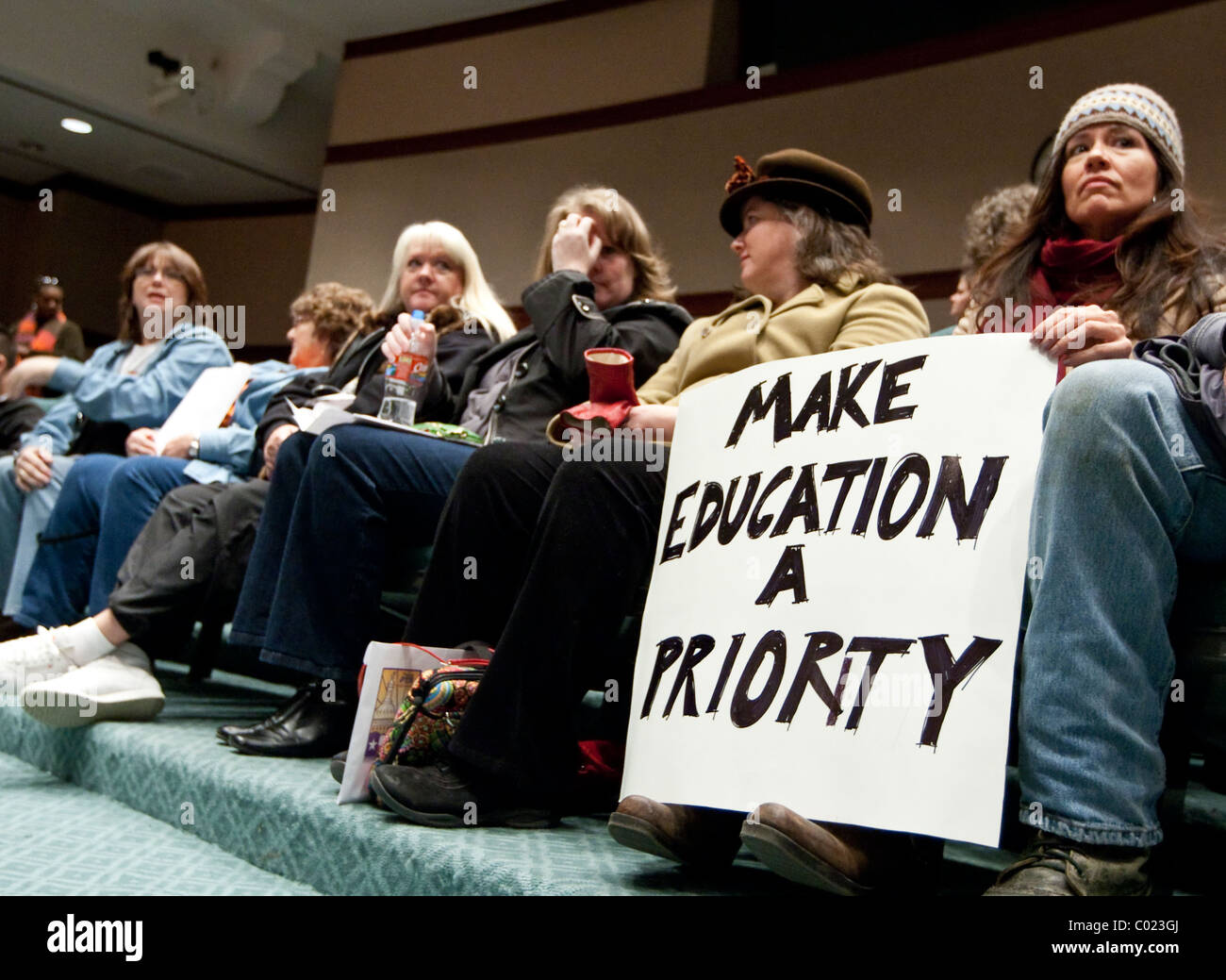 I genitori di Texas scuola pubblica gli studenti in un rally al capitale per richiamare l attenzione per i legislatori di' prevede di tagliare finanziamenti della scuola Foto Stock