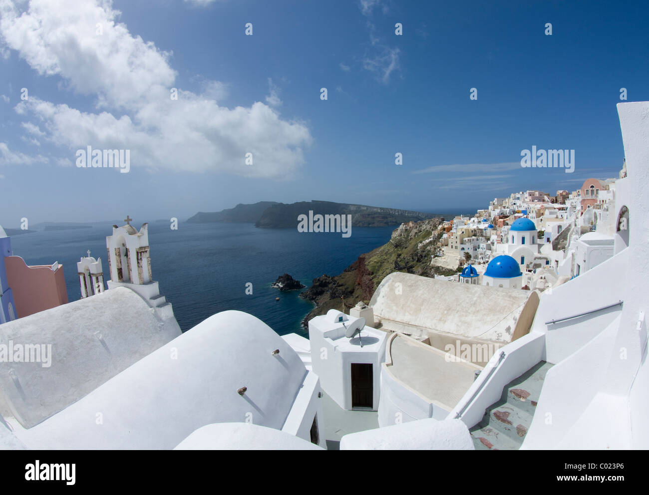 Vista del villaggio di Oia (Santorini) Foto Stock