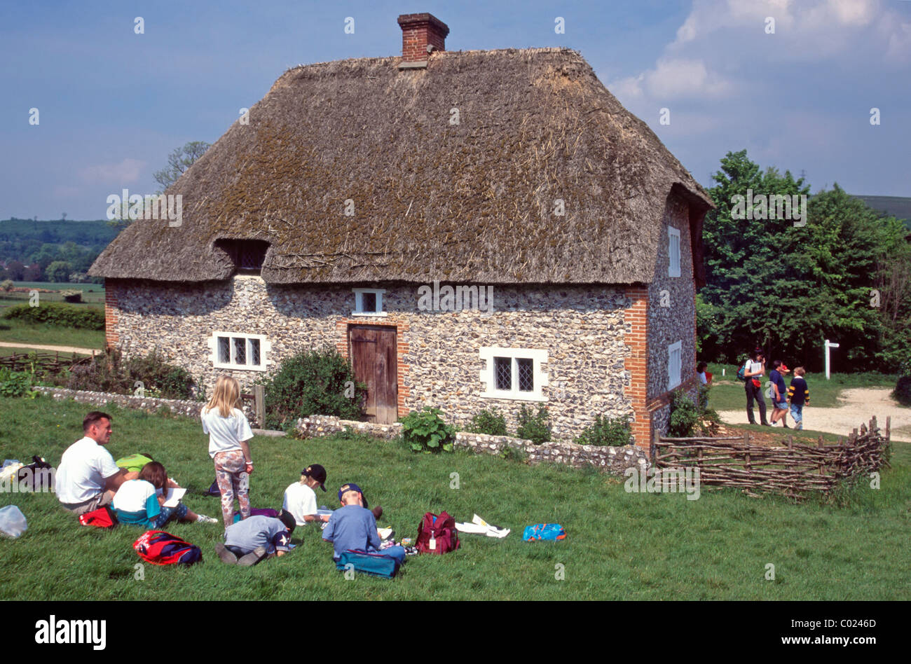 Singleton Chichester Weald and Downland Open Air Museum West Sussex visita la scuola Foto Stock