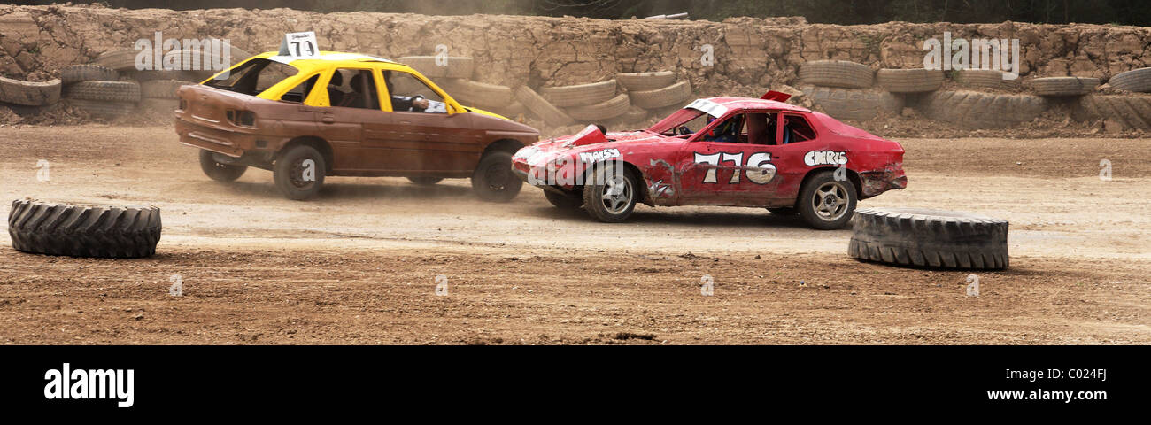 Banger racing Foto Stock