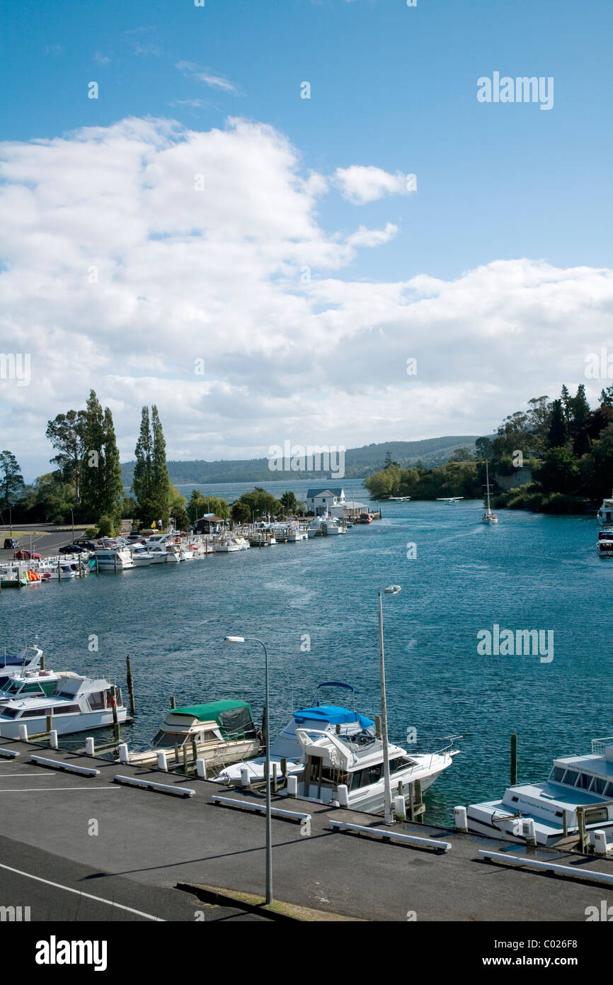 Il principale porto e marina al Lago Taupo, Taupo, Nuova Zelanda Foto Stock